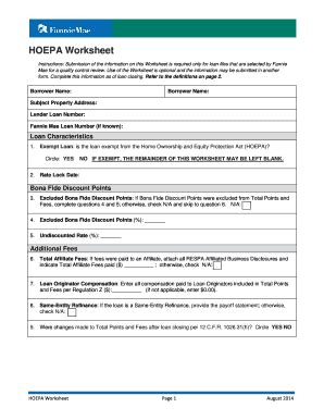 hoepa worksheet 2023.